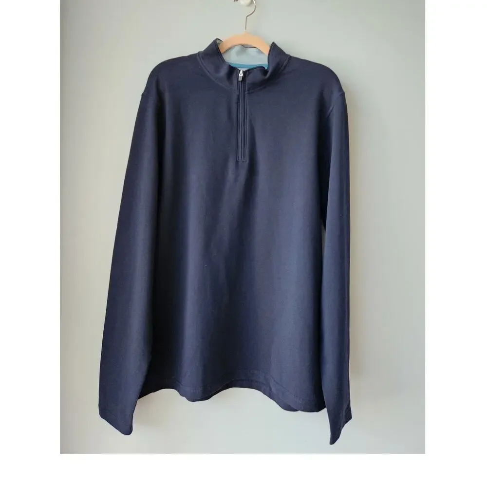 NWT J. Crew Quilted Quarter-Zip Heather Deep Navy XL